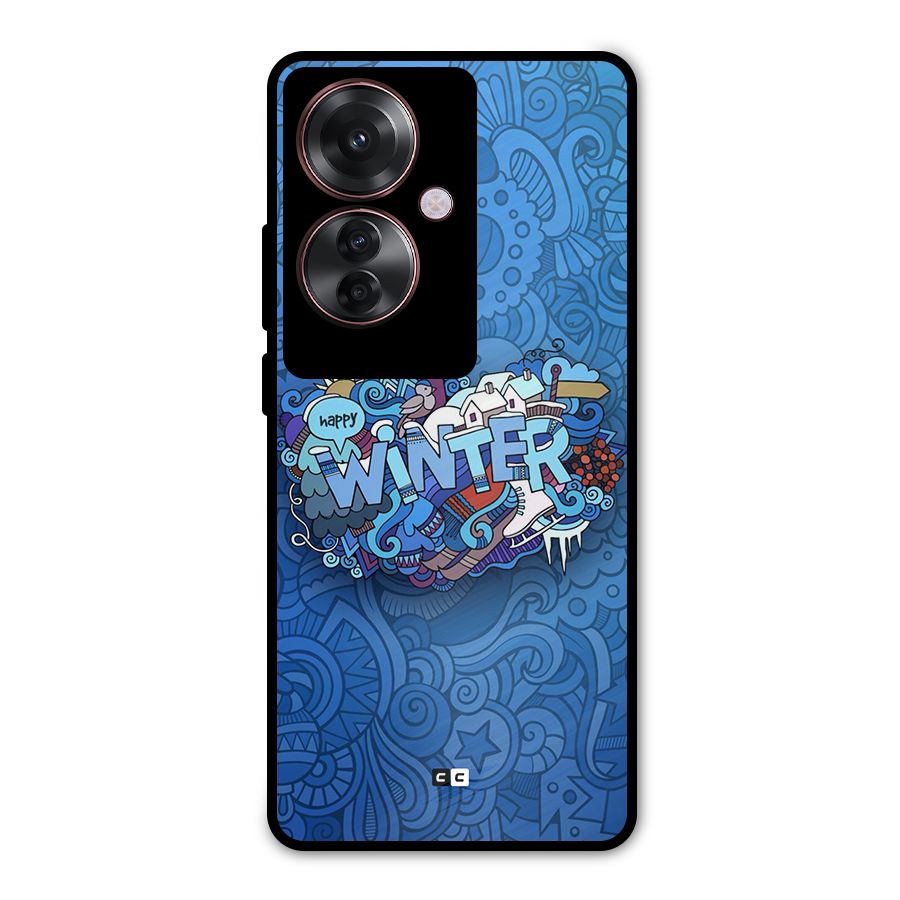 Happy Winter Metal Back Case for Oppo F25 Pro
