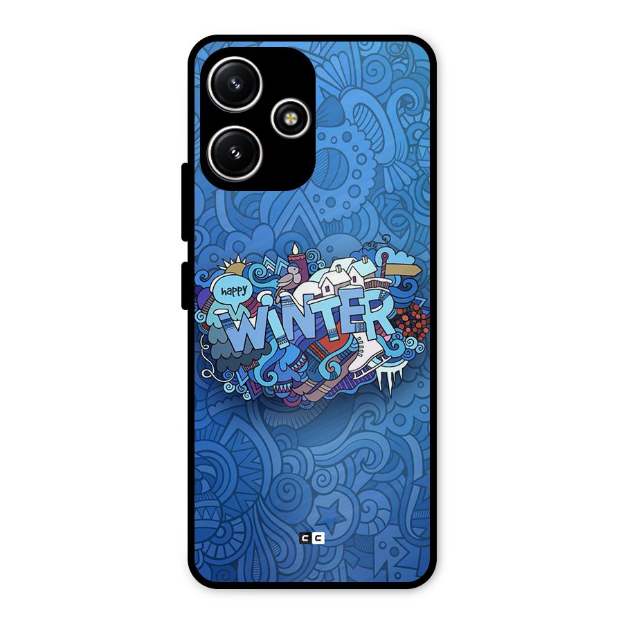 Happy Winter Metal Back Case for Redmi 12 5G
