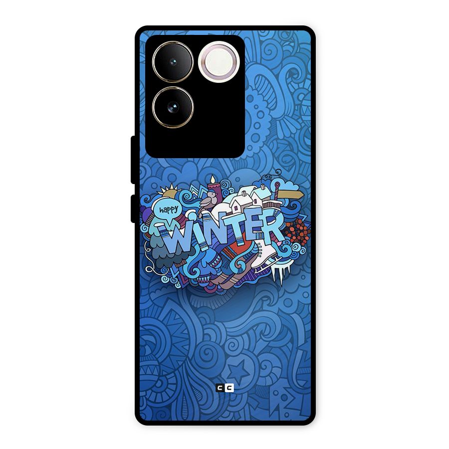 Happy Winter Metal Back Case for Vivo T2 Pro