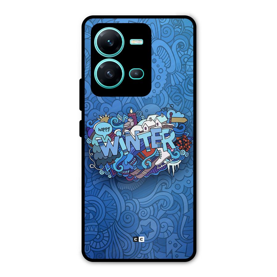 Happy Winter Metal Back Case for Vivo V25