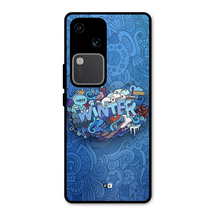 Happy Winter Metal Back Case for Vivo V30 Pro