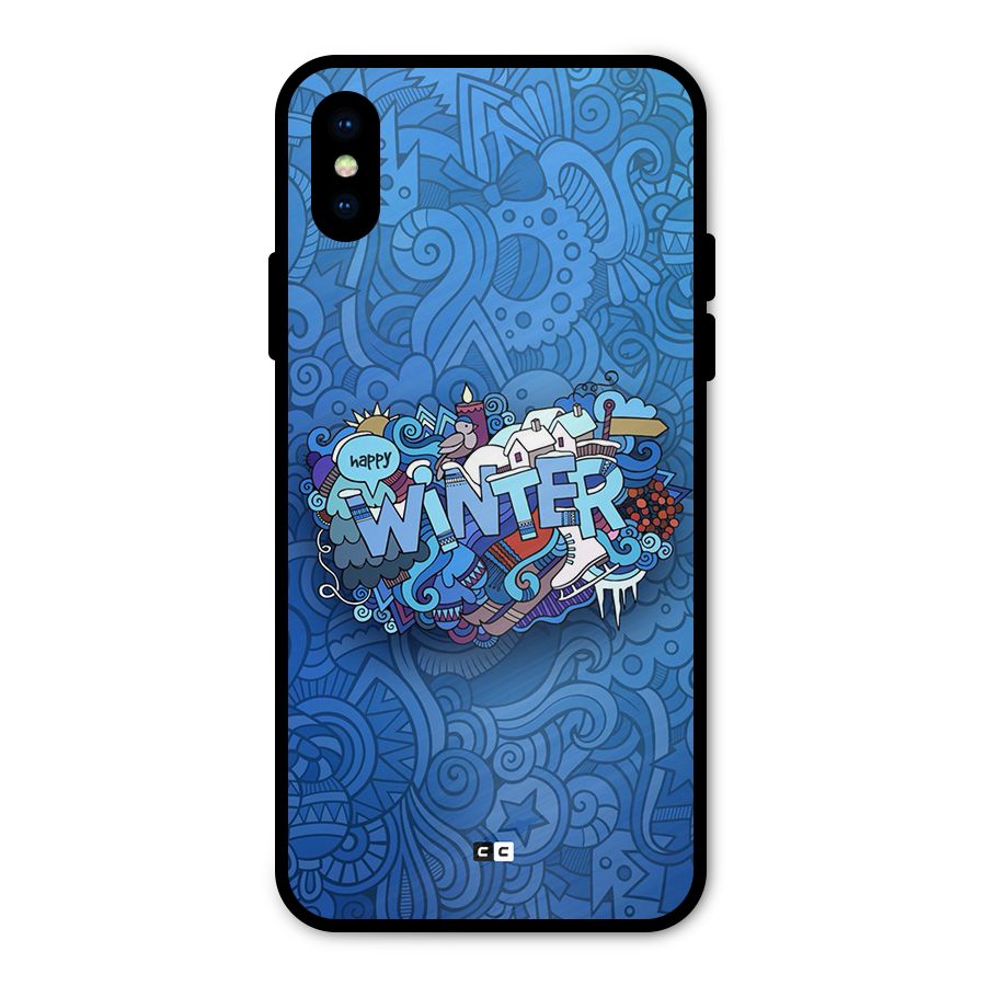 Happy Winter Metal Back Case for iPhone X