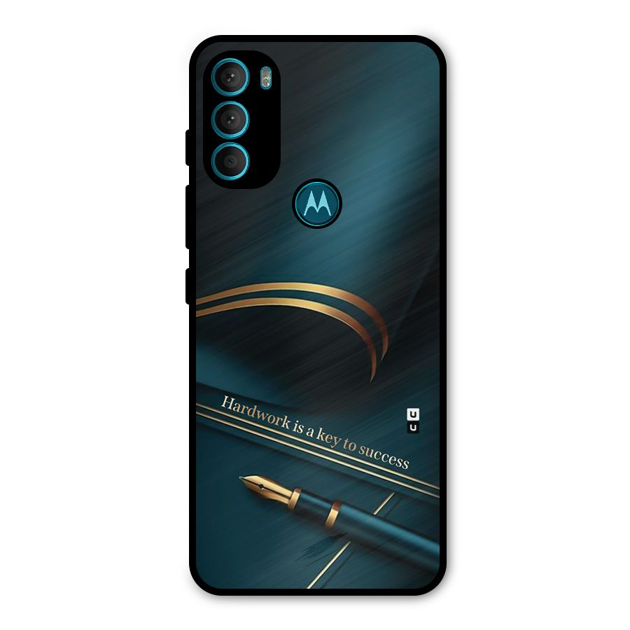 Hardwork Is Key Metal Back Case for Moto G71 5G