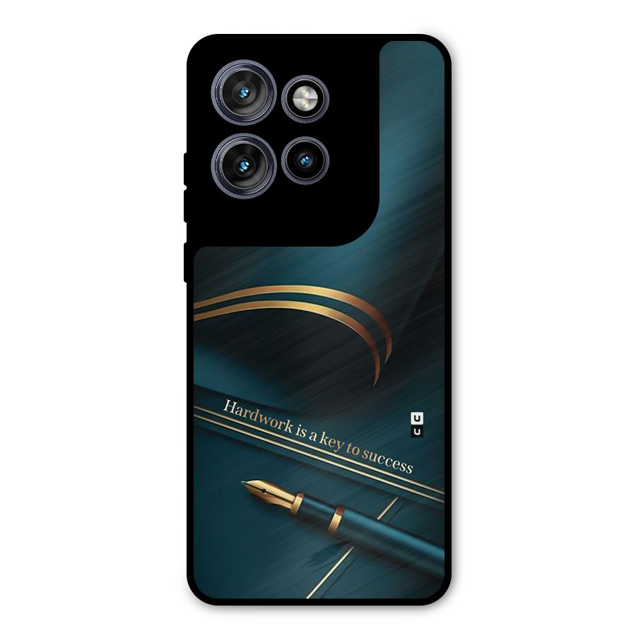Hardwork Is Key Metal Back Case for Motorola Edge 50 Neo