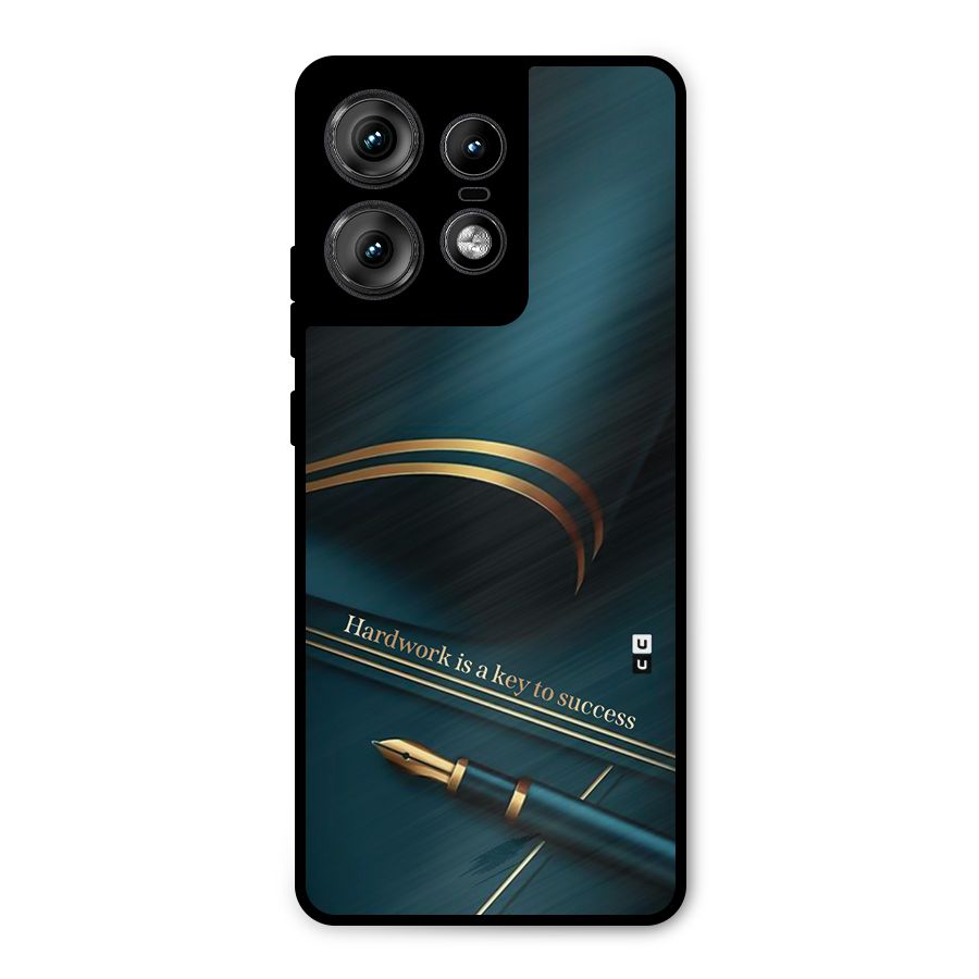 Hardwork Is Key Metal Back Case for Motorola Edge 50 Pro