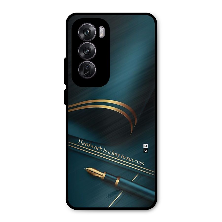 Hardwork Is Key Metal Back Case for Oppo Reno12 Pro