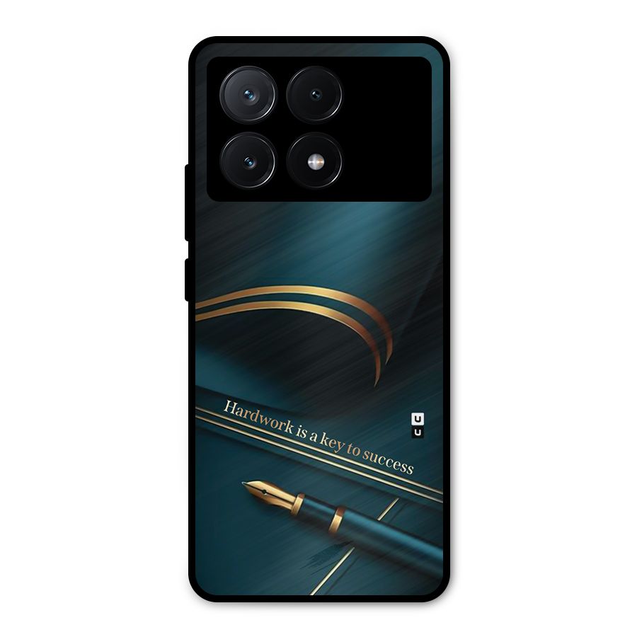Hardwork Is Key Metal Back Case for Poco X6 Pro