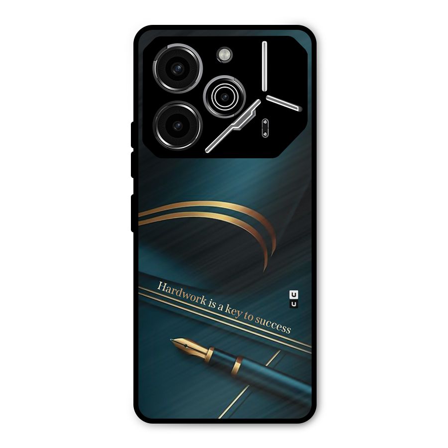 Hardwork Is Key Metal Back Case for Tecno Pova 6 Pro