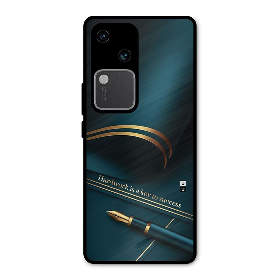 Hardwork Is Key Metal Back Case for Vivo V30