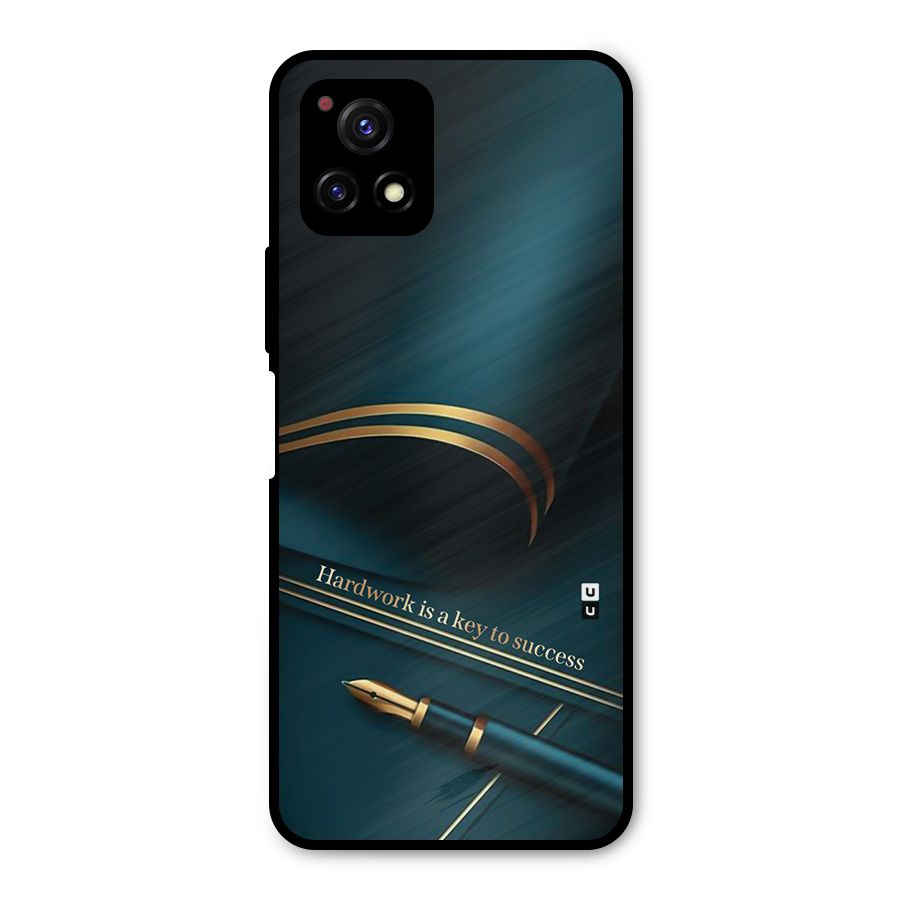 Hardwork Is Key Metal Back Case for Vivo Y72 5G