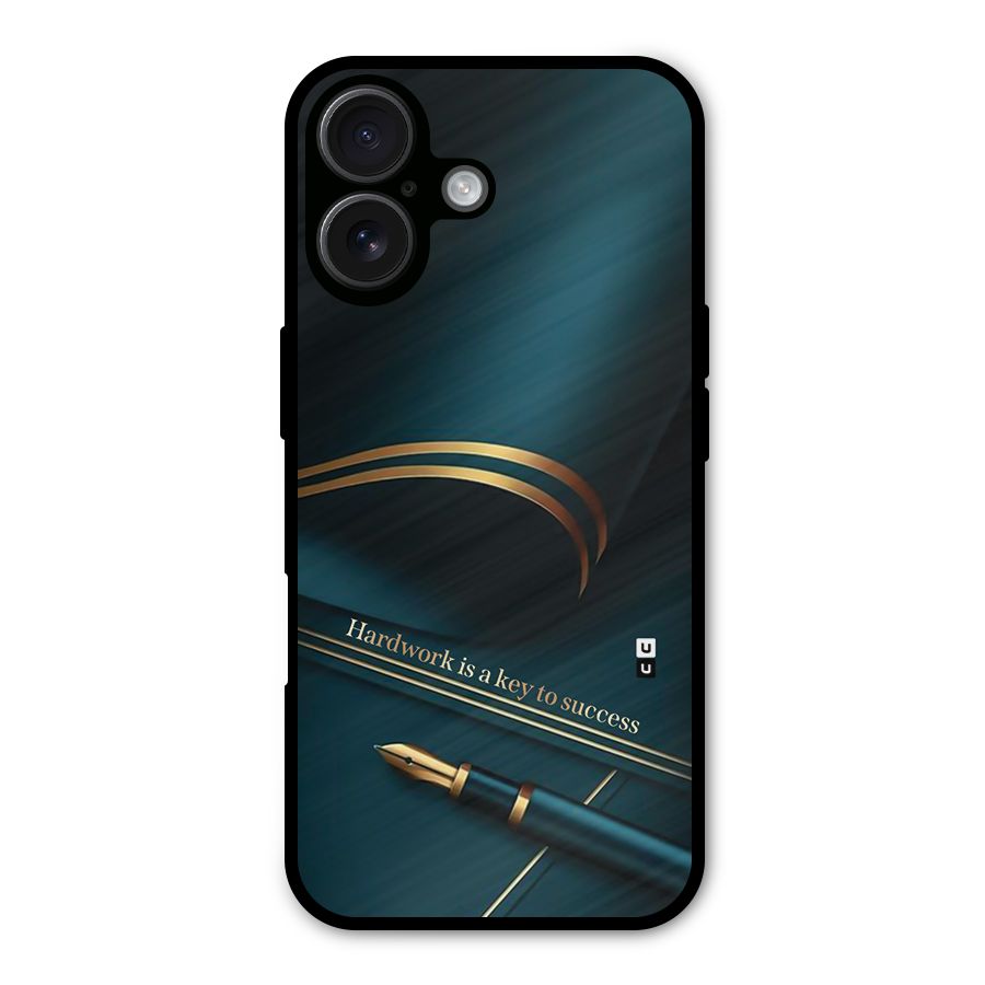 Hardwork Is Key Metal Back Case for iPhone 16