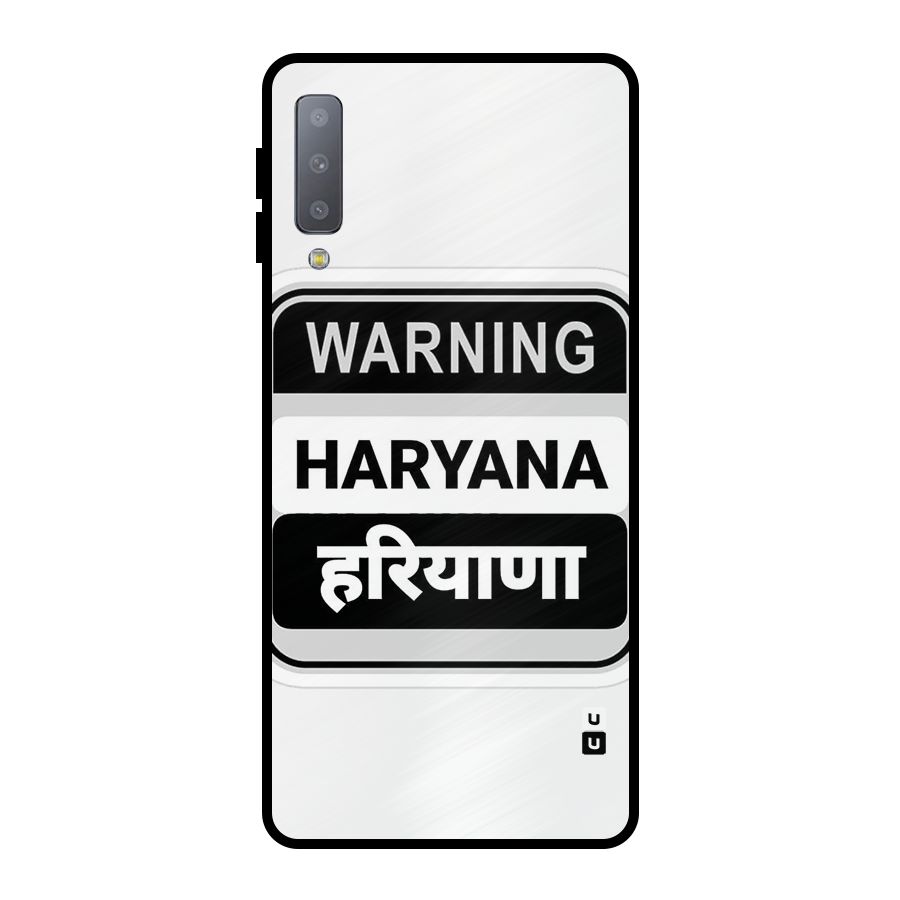 Haryana Warning Metal Back Case for Galaxy A7 (2018)