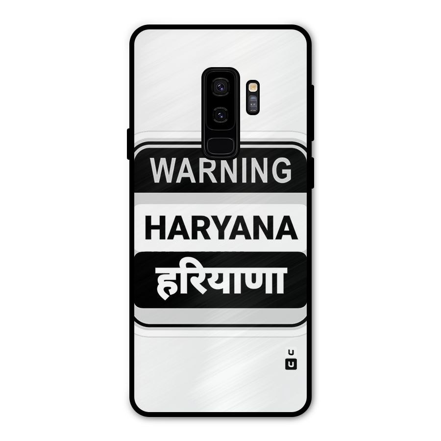 Haryana Warning Metal Back Case for Galaxy S9 Plus