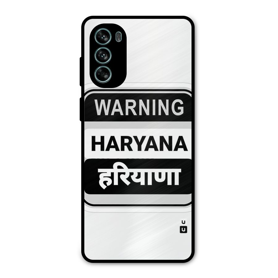 Haryana Warning Metal Back Case for Moto G62