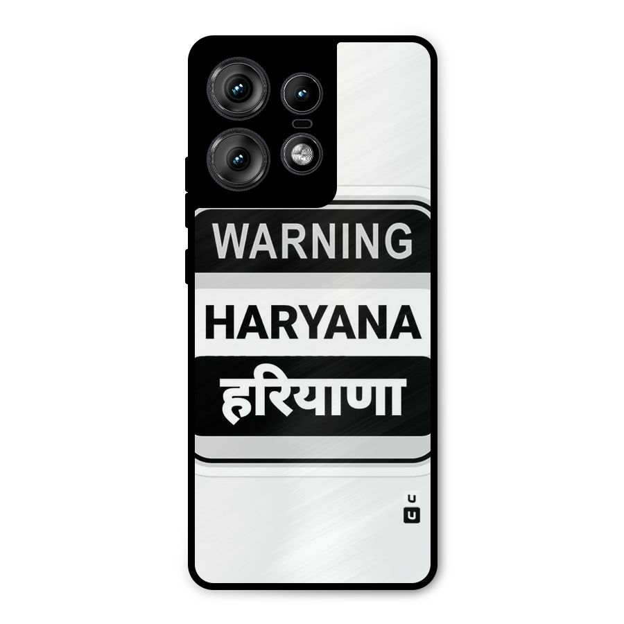 Haryana Warning Metal Back Case for Motorola Edge 50 Pro