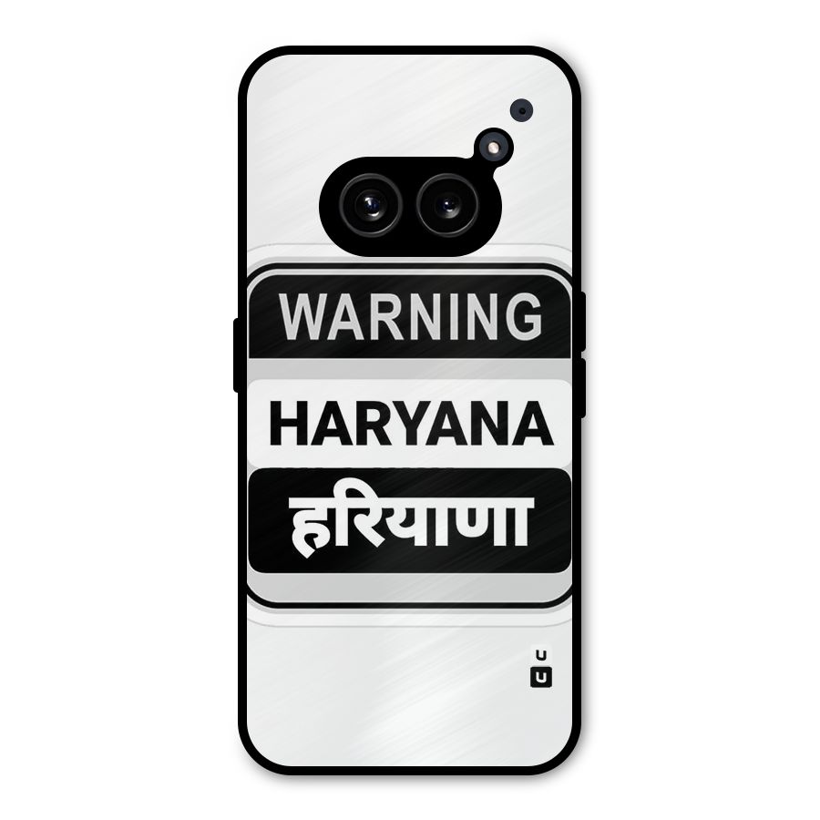 Haryana Warning Metal Back Case for Nothing Phone 2a Plus