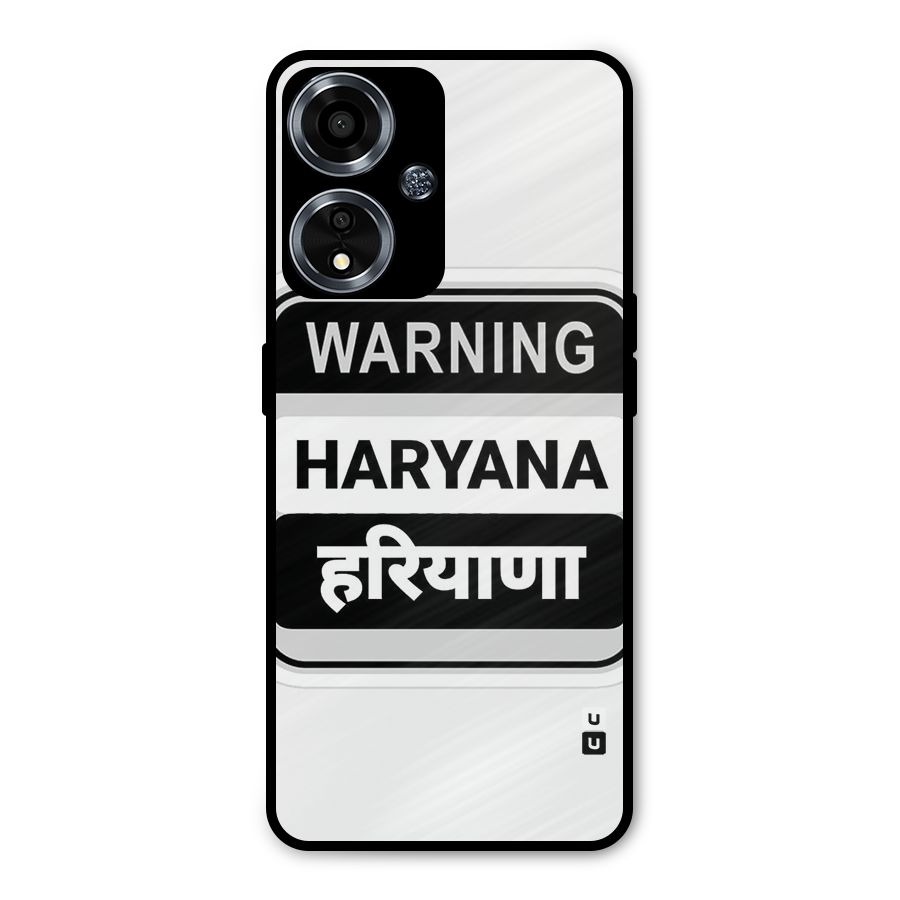 Haryana Warning Metal Back Case for Oppo A59