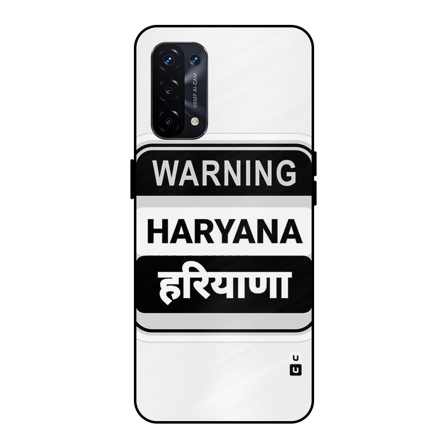 Haryana Warning Metal Back Case for Oppo A74 5G