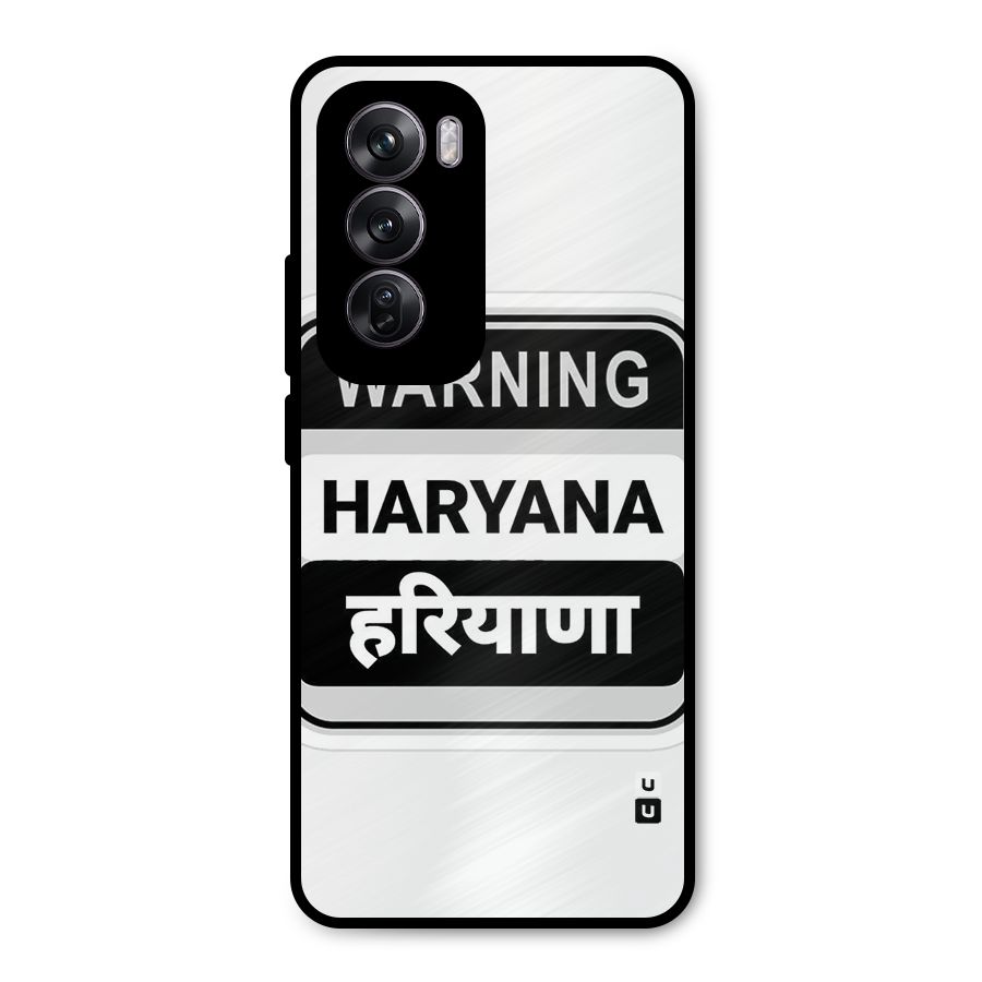 Haryana Warning Metal Back Case for Oppo Reno12 Pro