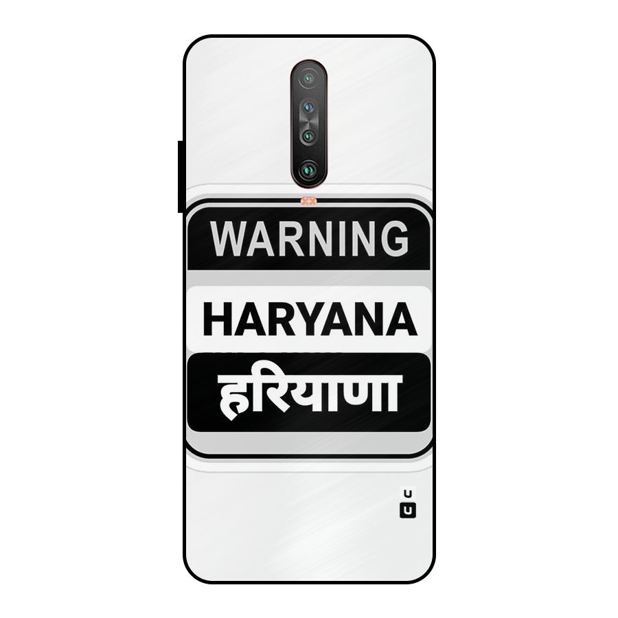 Haryana Warning Metal Back Case for Poco X2