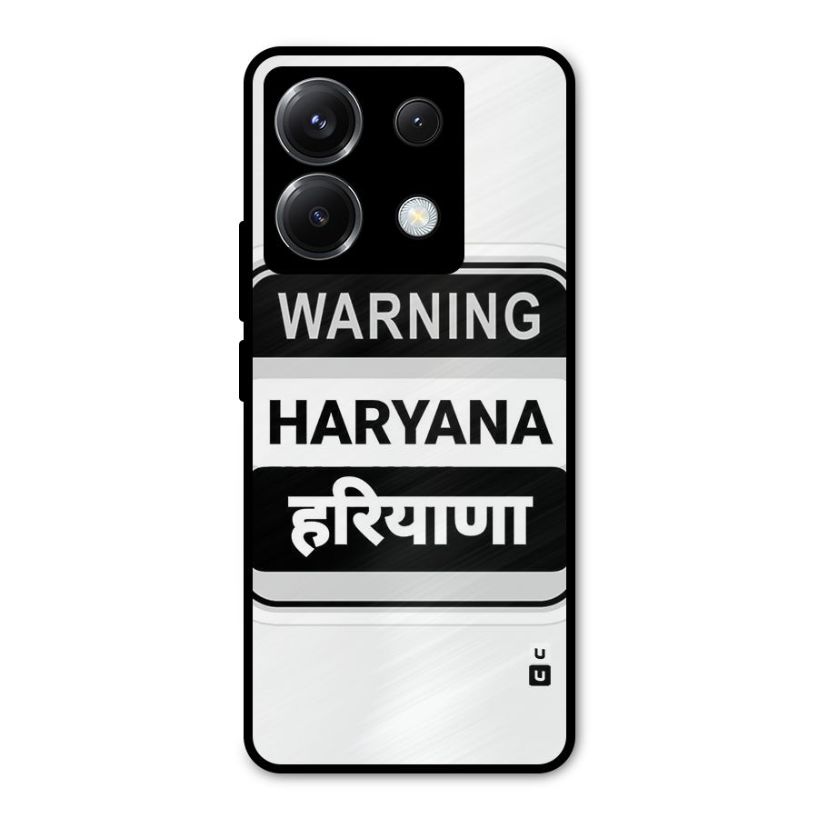 Haryana Warning Metal Back Case for Poco X6