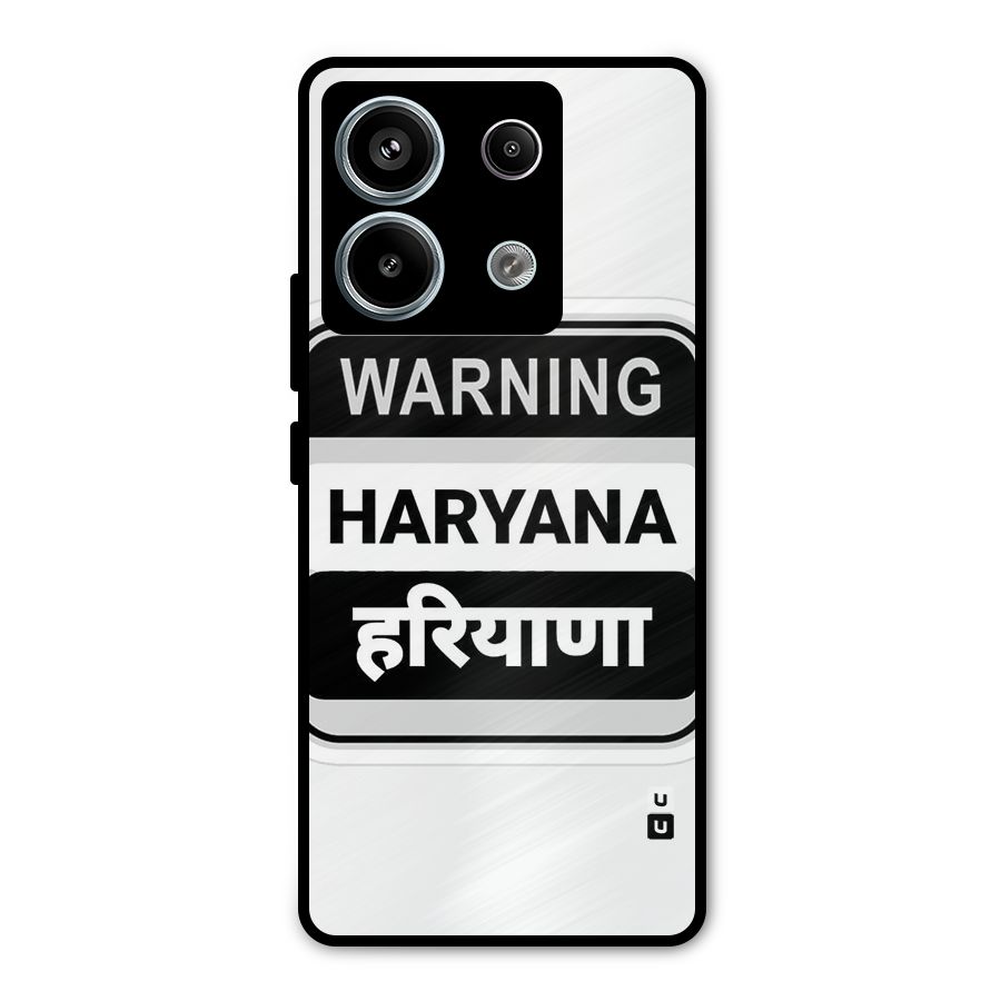 Haryana Warning Metal Back Case for Redmi Note 13 Pro 5G