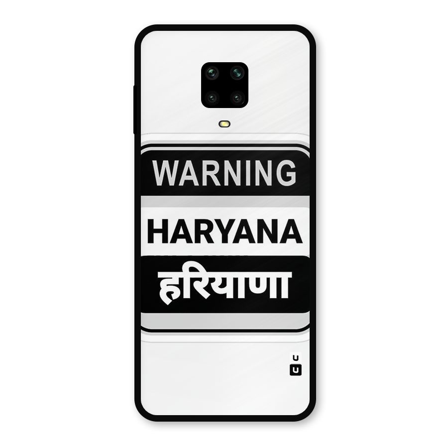 Haryana Warning Metal Back Case for Redmi Note 9 Pro Max