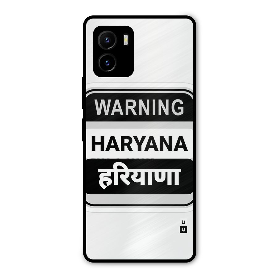 Haryana Warning Metal Back Case for Vivo Y15s