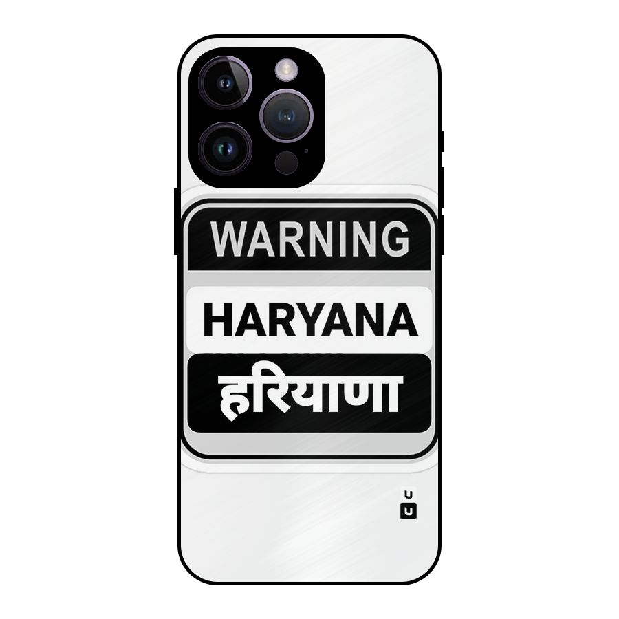 Haryana Warning Metal Back Case for iPhone 14 Pro Max