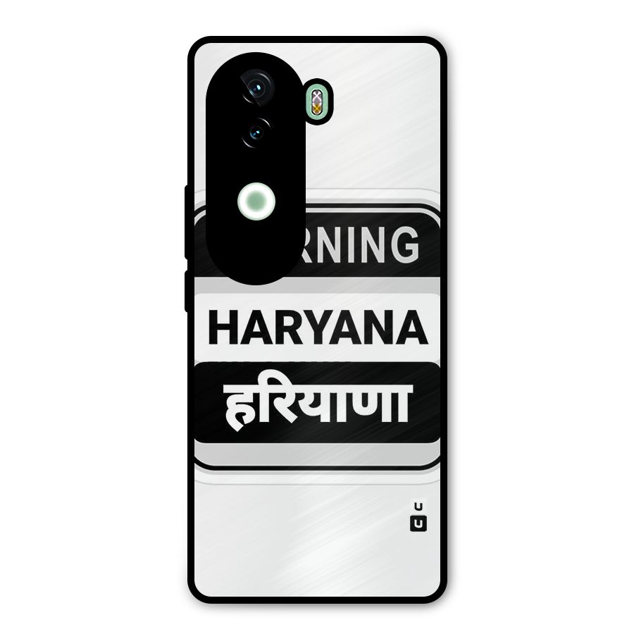 Haryana Warning Metal Back Case for iQOO Z9s
