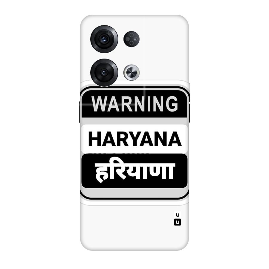 Haryana Warning Original Polycarbonate Back Case for Oppo Reno8 Pro 5G