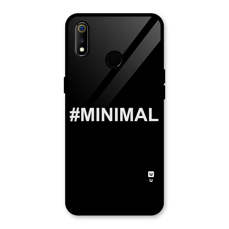 Hashtag Minimal Black Glass Back Case for Realme 3i