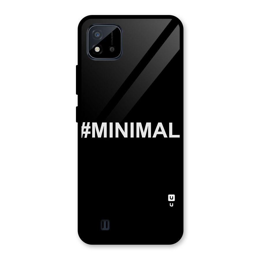 Hashtag Minimal Black Glass Back Case for Realme C11 2021