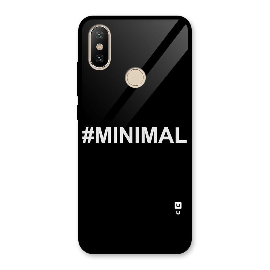 Hashtag Minimal Black Glass Back Case for Redmi A2