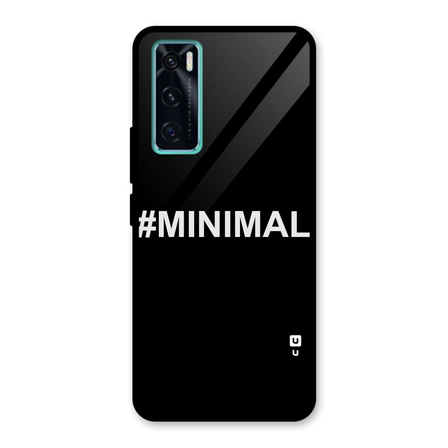 Hashtag Minimal Black Glass Back Case for Vivo V20 SE