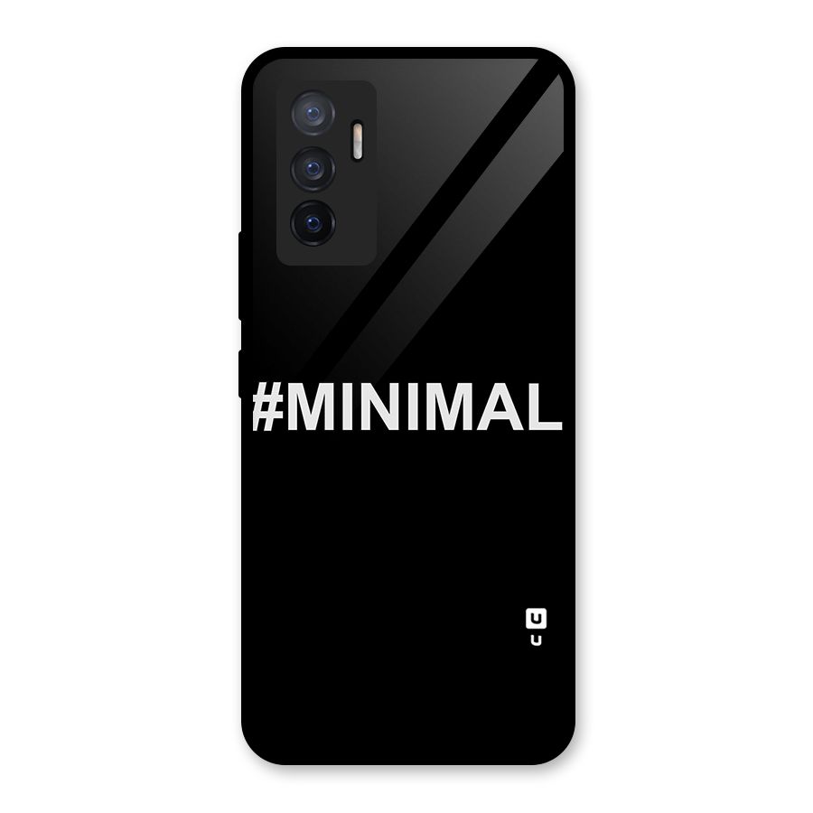 Hashtag Minimal Black Glass Back Case for Vivo V23e