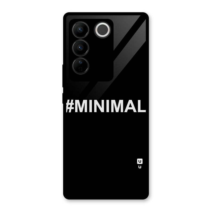 Hashtag Minimal Black Glass Back Case for Vivo V27 Pro