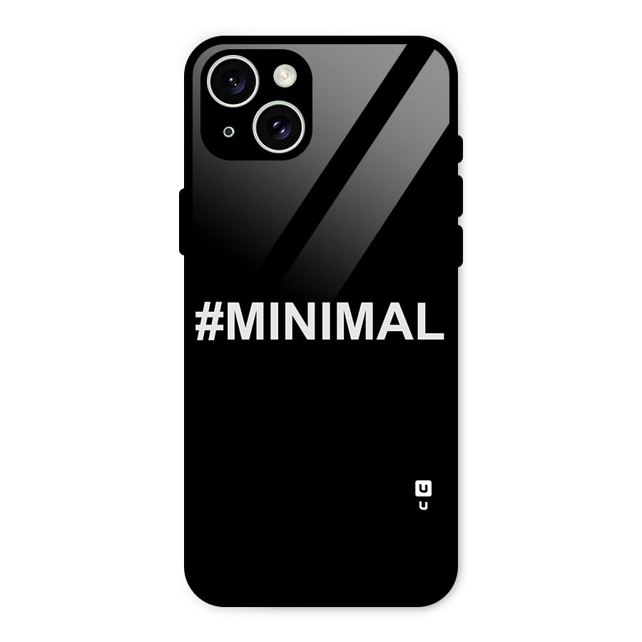 Hashtag Minimal Black Glass Back Case for iPhone 15 Plus