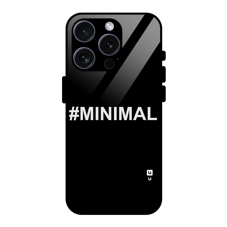 Hashtag Minimal Black Glass Back Case for iPhone 15 Pro
