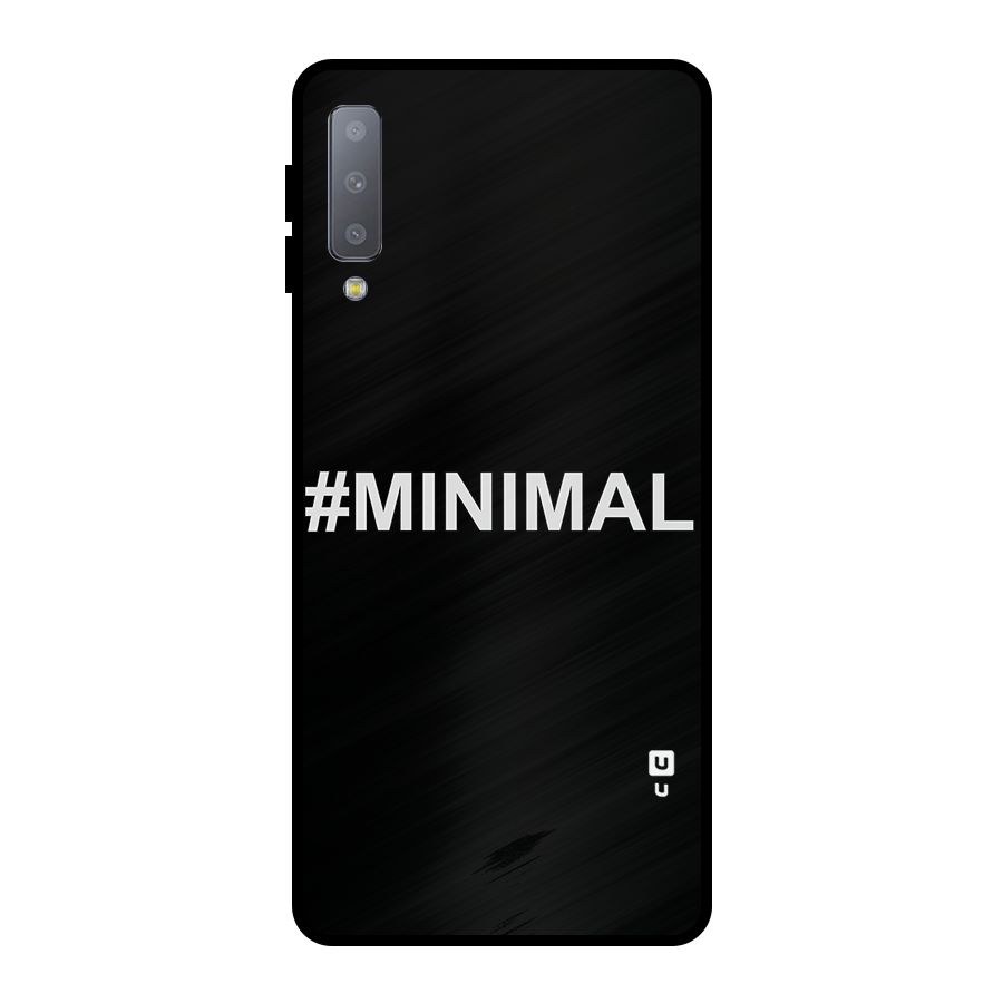Hashtag Minimal Black Metal Back Case for Galaxy A7 (2018)