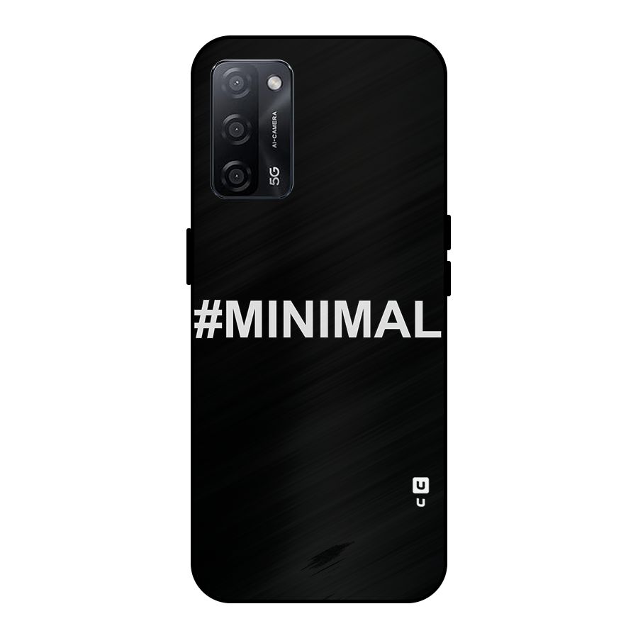 Hashtag Minimal Black Metal Back Case for Oppo A53s 5G