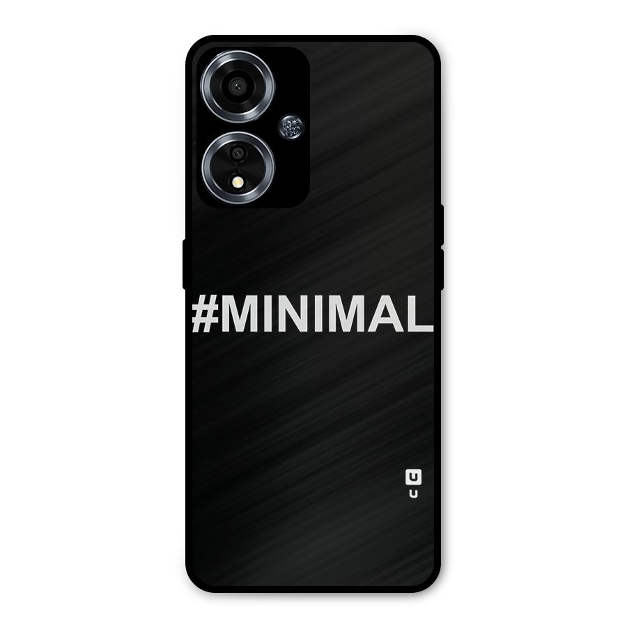 Hashtag Minimal Black Metal Back Case for Oppo A59
