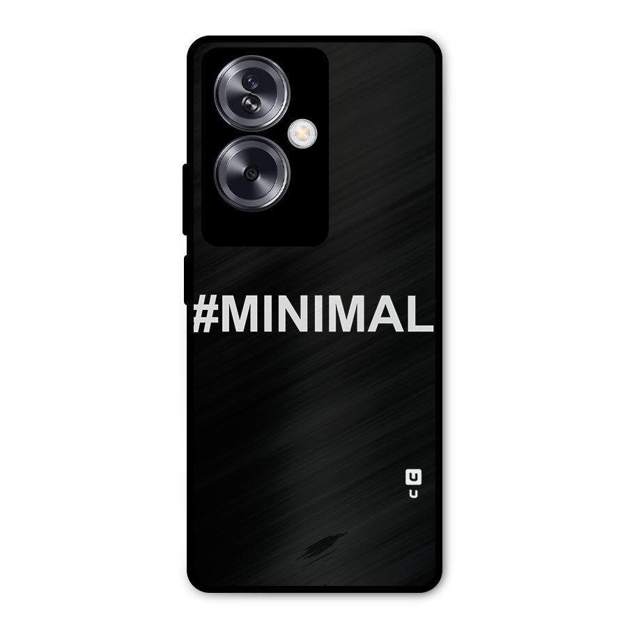 Hashtag Minimal Black Metal Back Case for Oppo A79 5G