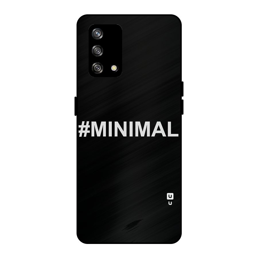 Hashtag Minimal Black Metal Back Case for Oppo F19