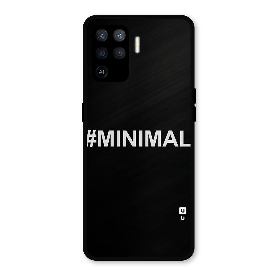 Hashtag Minimal Black Metal Back Case for Oppo F19 Pro
