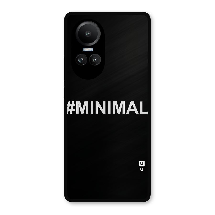 Hashtag Minimal Black Metal Back Case for Oppo Reno10