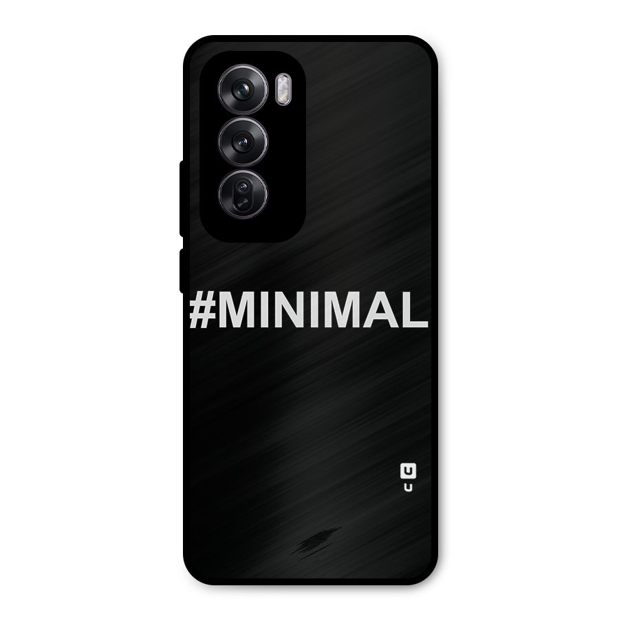 Hashtag Minimal Black Metal Back Case for Oppo Reno12 Pro