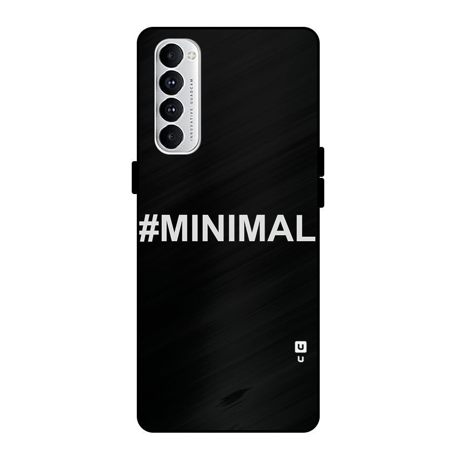 Hashtag Minimal Black Metal Back Case for Oppo Reno4 Pro