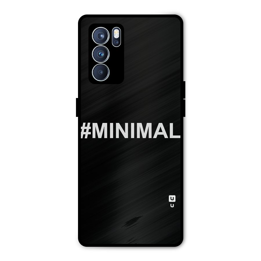 Hashtag Minimal Black Metal Back Case for Oppo Reno6 Pro 5G