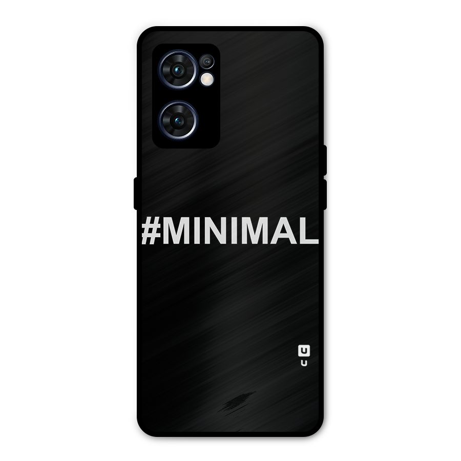 Hashtag Minimal Black Metal Back Case for Oppo Reno7 5G
